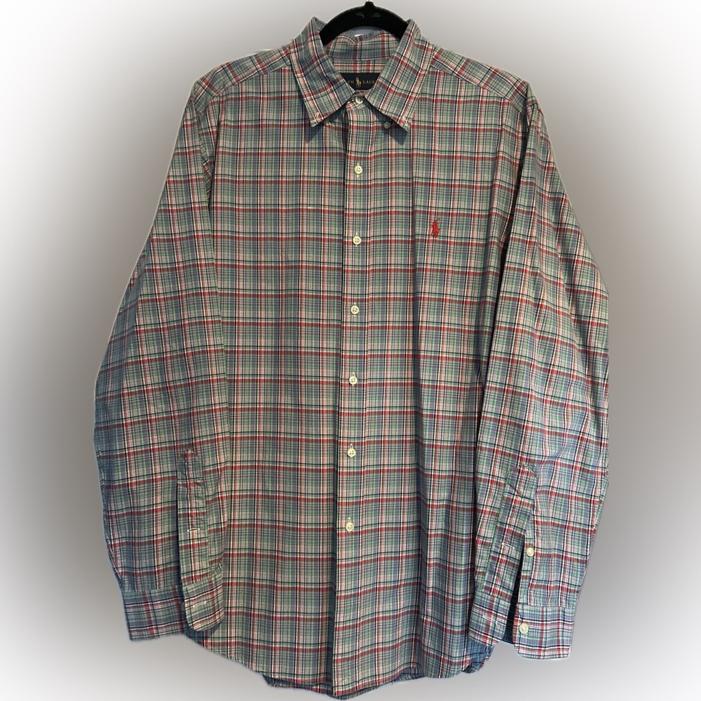 Ralph Lauren classic fit plaid button down men’s shirt